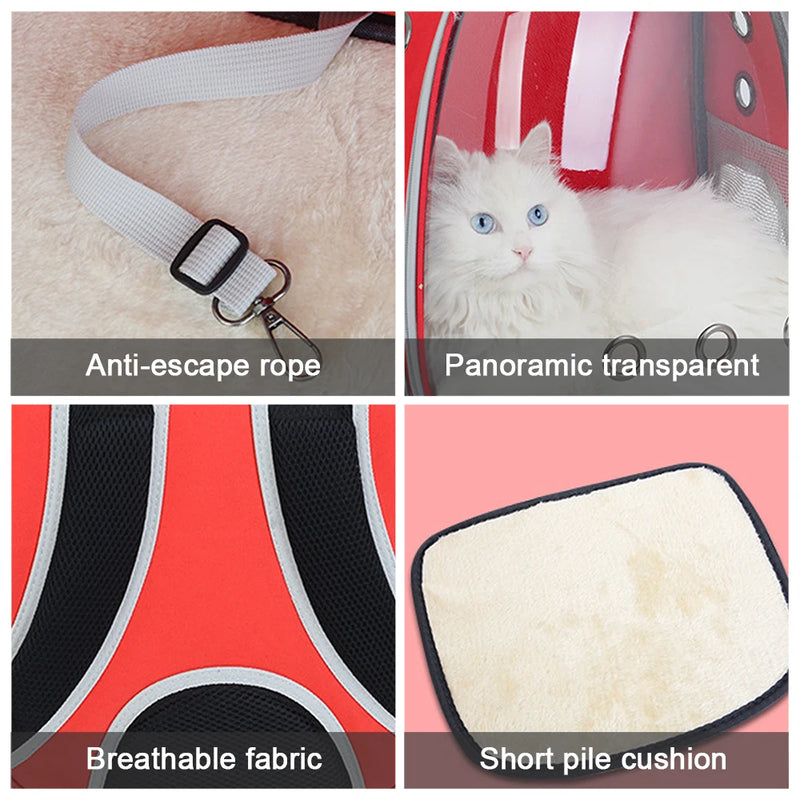 Bolsa de transporte para gatos, bolsa de ombro para animais de estimação, mochila respirável,