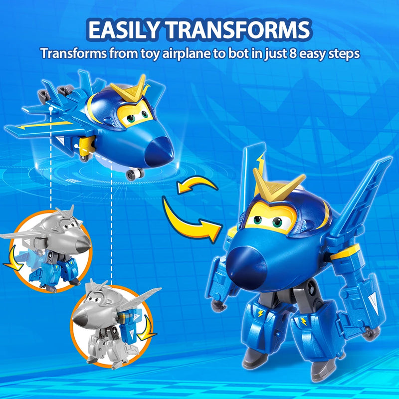 Super Wings 2-Pack Set 5 polegadas Jerome se transformando de avião em robô