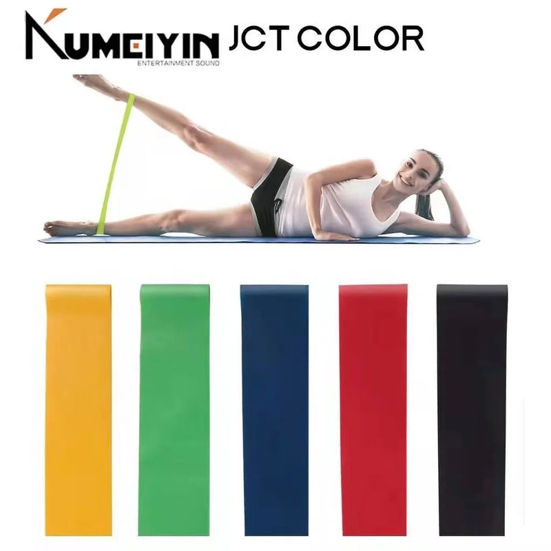 Kit 5: Mini Band Resistance Elastic Tape Para Exercícios de Yoga em Academia Musculação e Fisioterapia