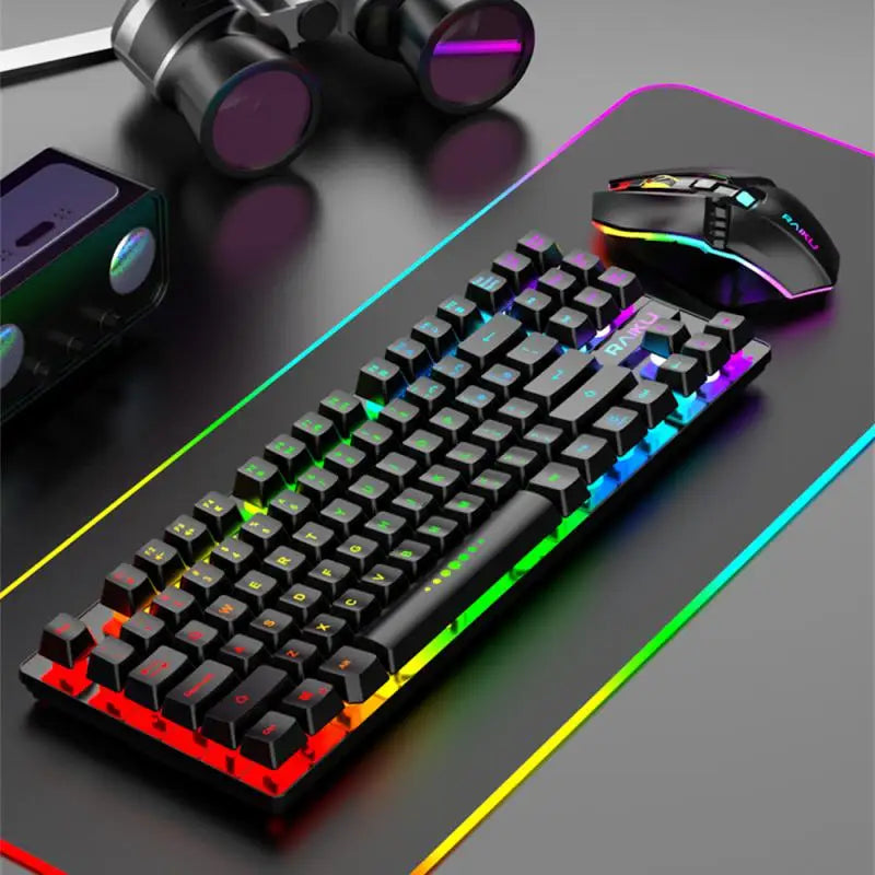 2.4G Wireless Gamer Keyboard And Mouse Set RGB Gaming Keyboard Backlight Gamer Kit 87 Key Charging Keyboard For Computer Pc